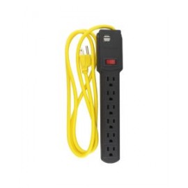 Multicontacto 6 contactos y 2 USB c/supresor de picos ...