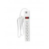 Multicontacto, 6 contactos y 2 de USB