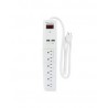 Multicontacto barra 6 contactos y 2 entradas USB cabl ...